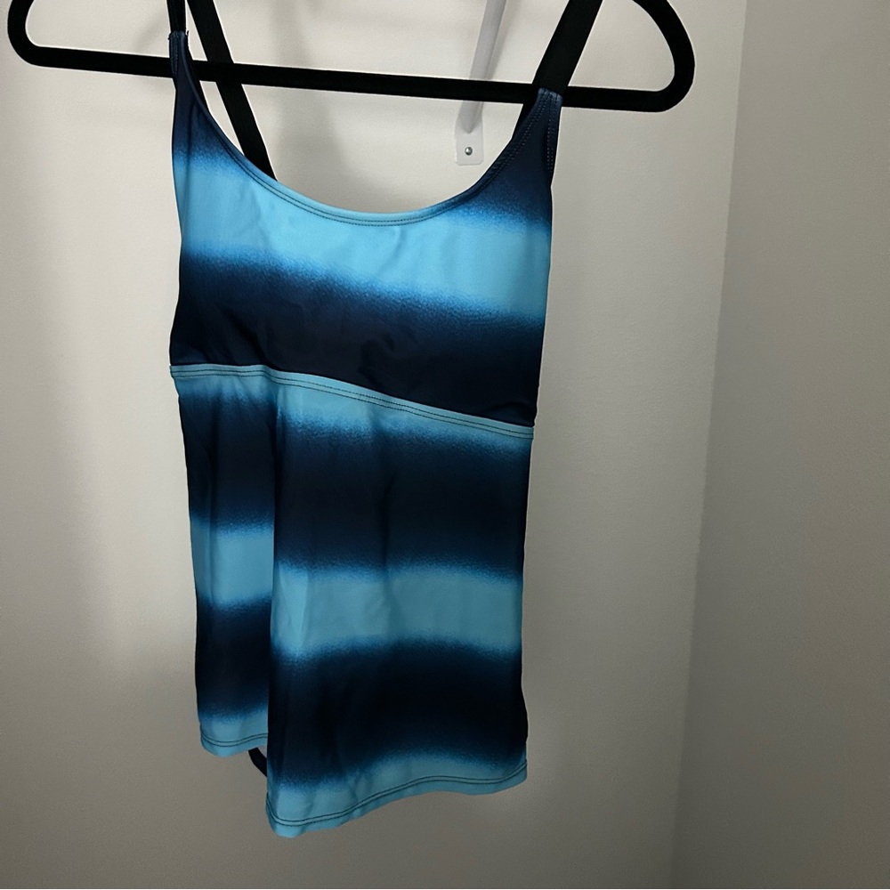 Blue Tankini Women's Swim Top Padded Size XL
